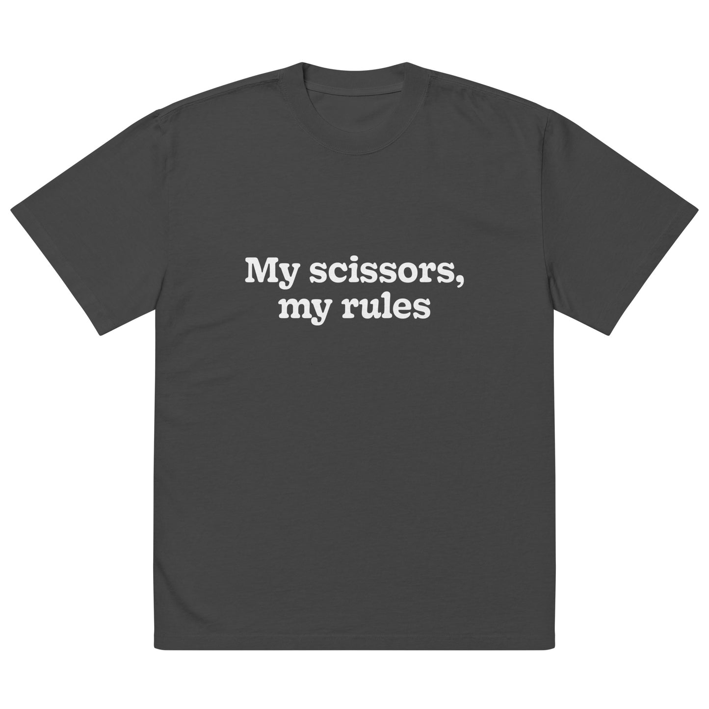 My scissors, my rules. Oversized faded t-shirt
